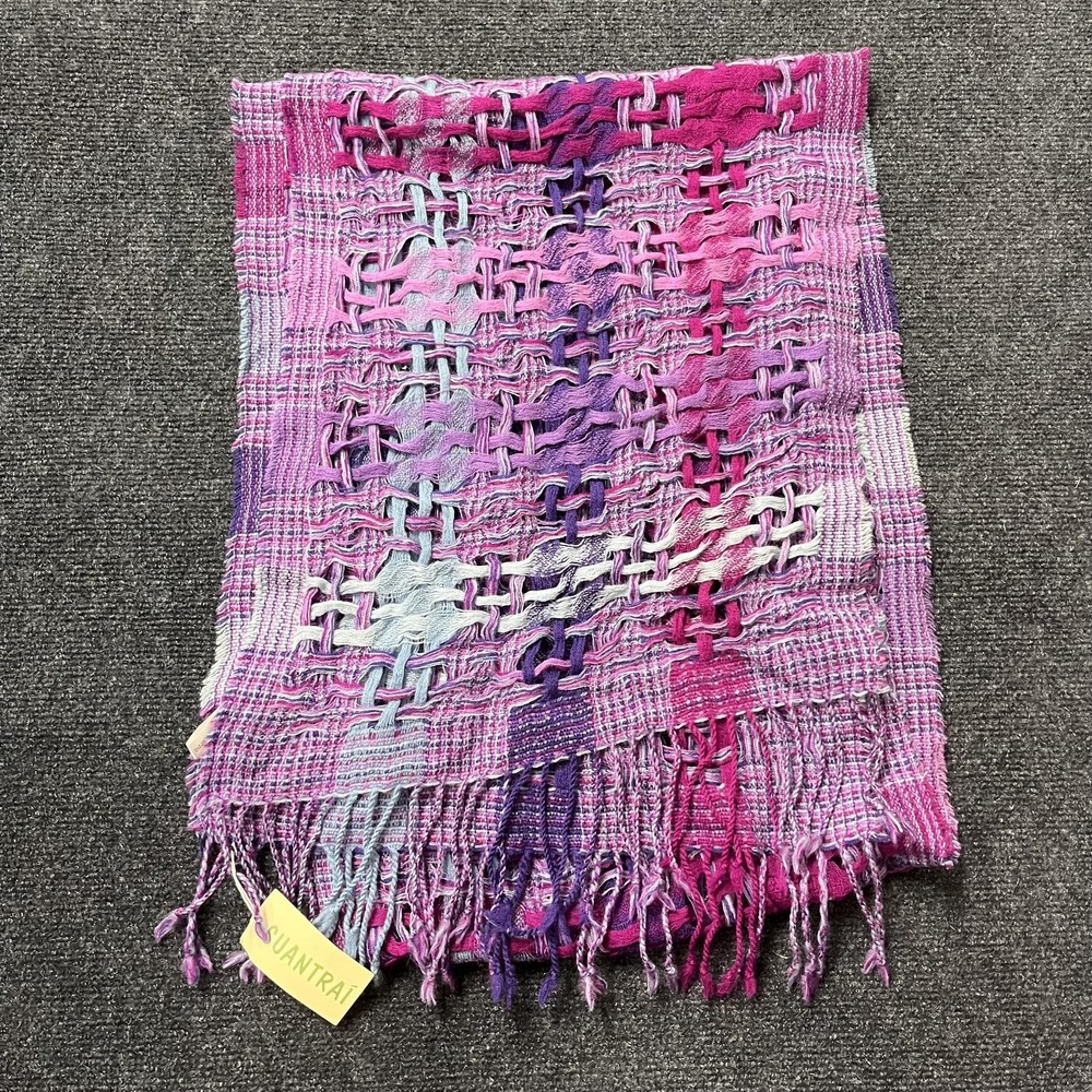 Suantraí Scarf Womens One Size Multicolor Wool Plaid Fringe Made In Ireland